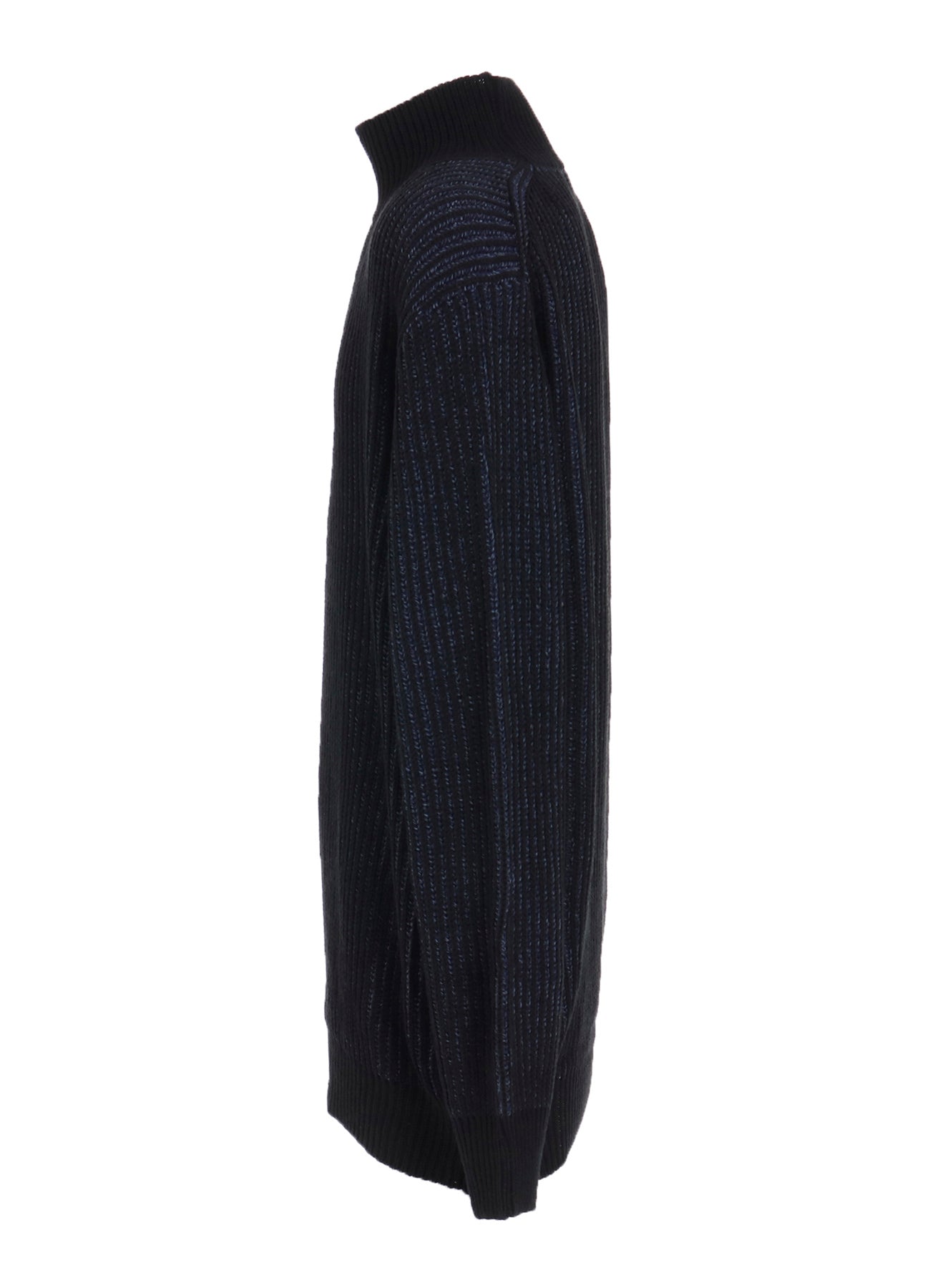 5G BULKY WOOL RIB STITCH OVERSIZED HIGH NECK KNIT