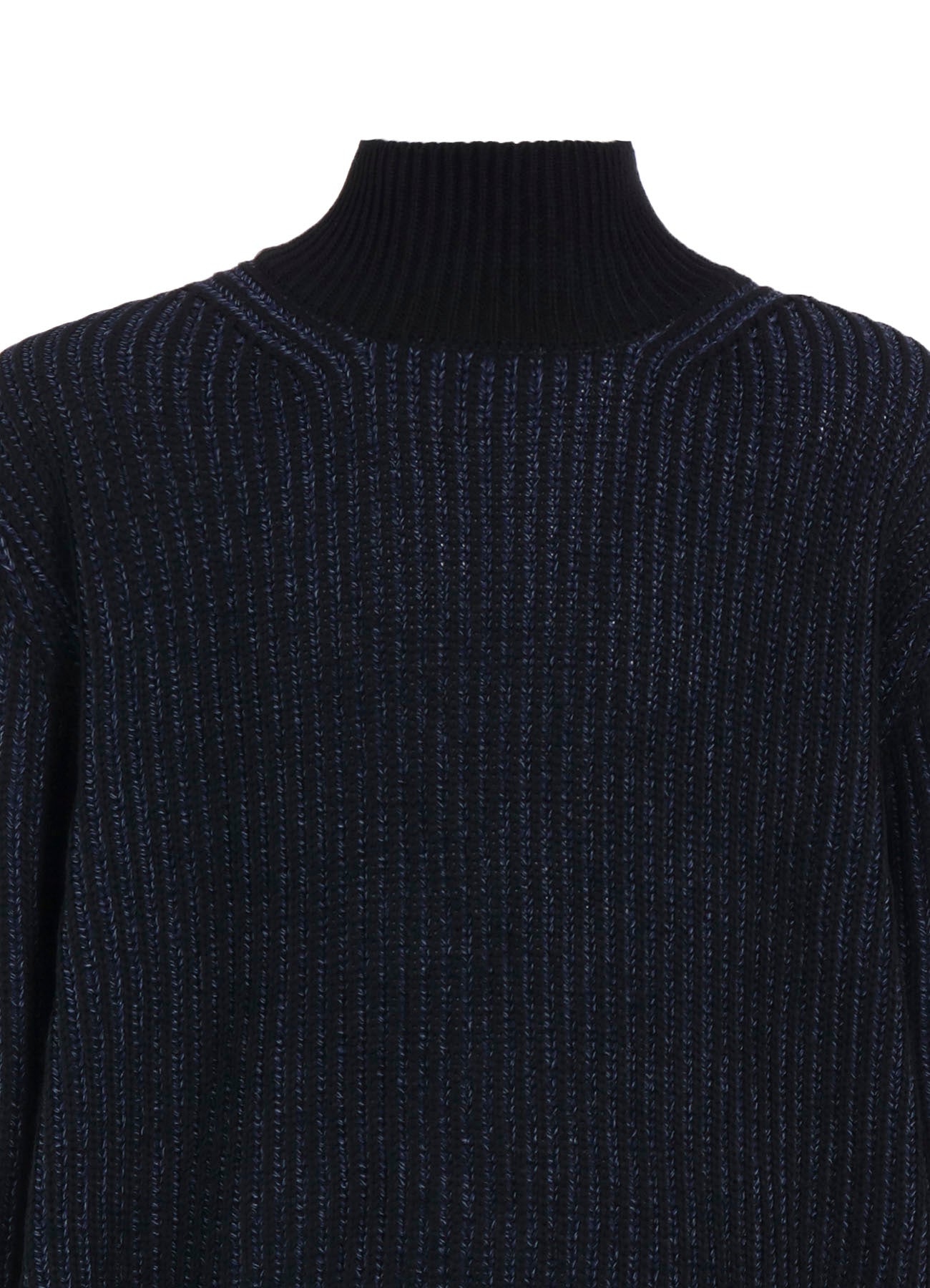 5G BULKY WOOL RIB STITCH OVERSIZED HIGH NECK KNIT