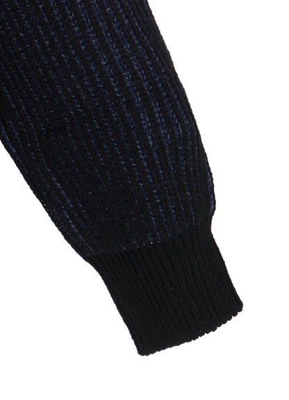 5G BULKY WOOL RIB STITCH OVERSIZED HIGH NECK KNIT