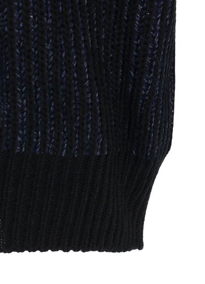 5G BULKY WOOL RIB STITCH OVERSIZED HIGH NECK KNIT