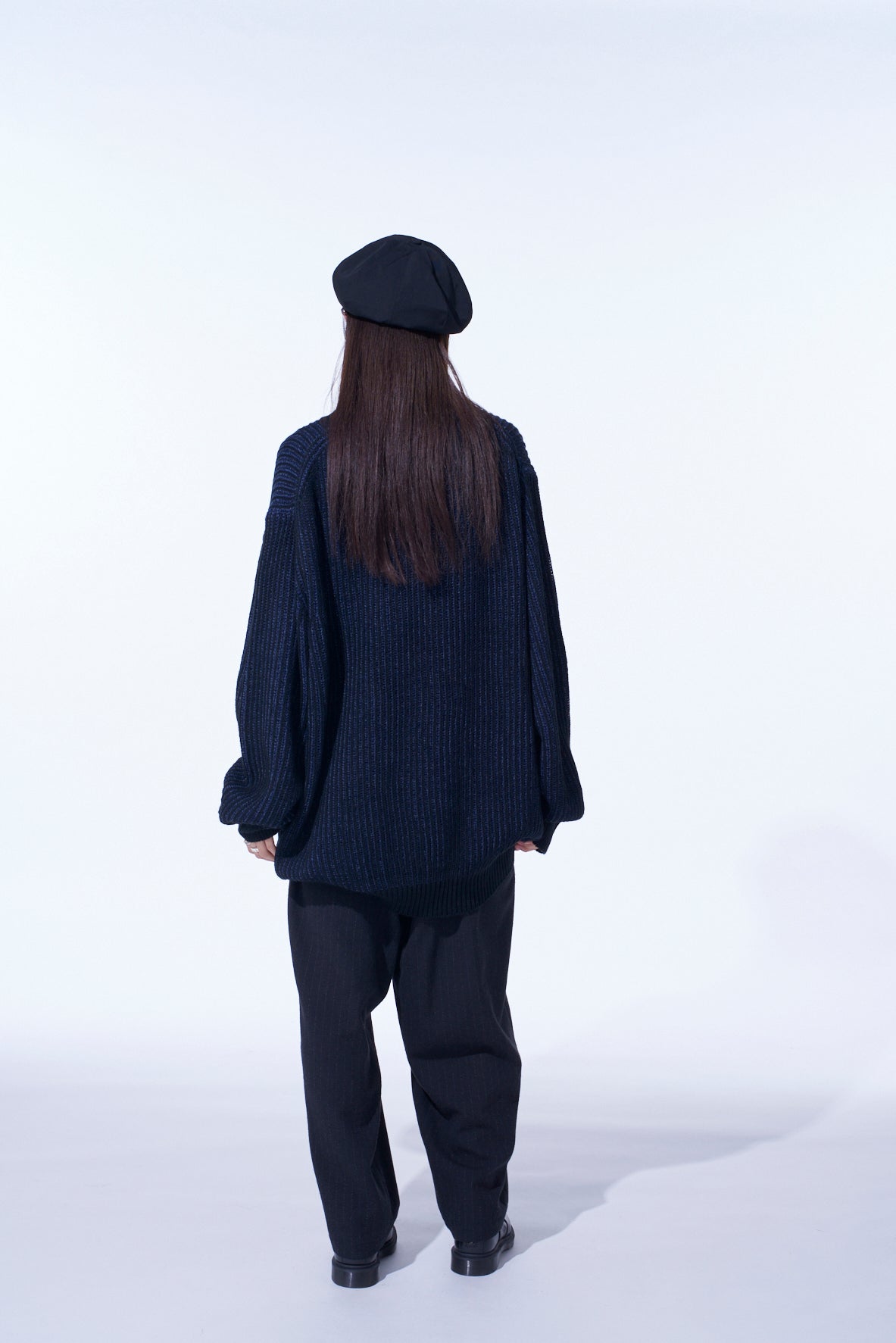 5G BULKY WOOL RIB STITCH OVERSIZED HIGH NECK KNIT