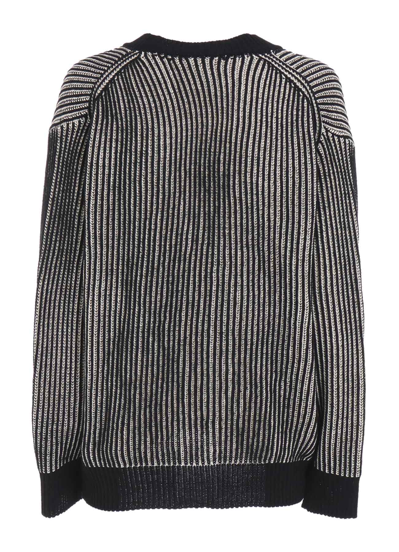 5G BULKY WOOL RIB STITCH V-NECK CARDIGAN