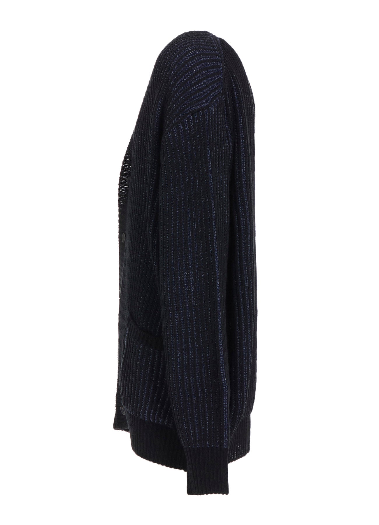 5G BULKY WOOL RIB STITCH V-NECK CARDIGAN