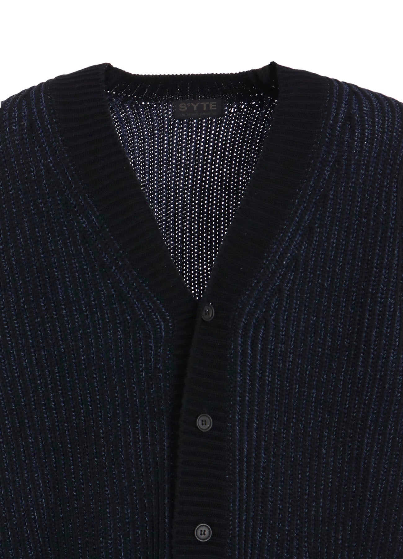 5G BULKY WOOL RIB STITCH V-NECK CARDIGAN