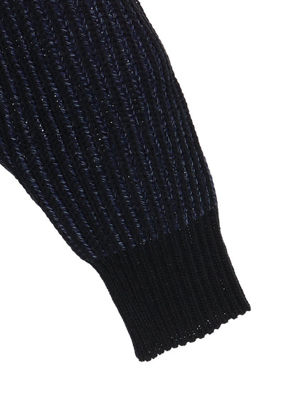 5G BULKY WOOL RIB STITCH V-NECK CARDIGAN