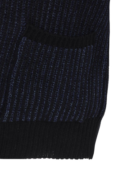 5G BULKY WOOL RIB STITCH V-NECK CARDIGAN