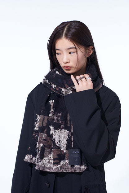 PATCHWORK CUT JACQUARD STOLE