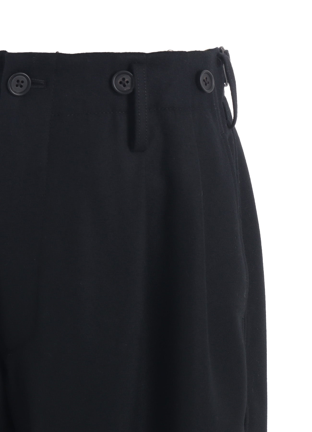 LAMB WOOL PRINTED MESSEGE EMBROIDERY 2 TUCK SUSPENDER PANTS