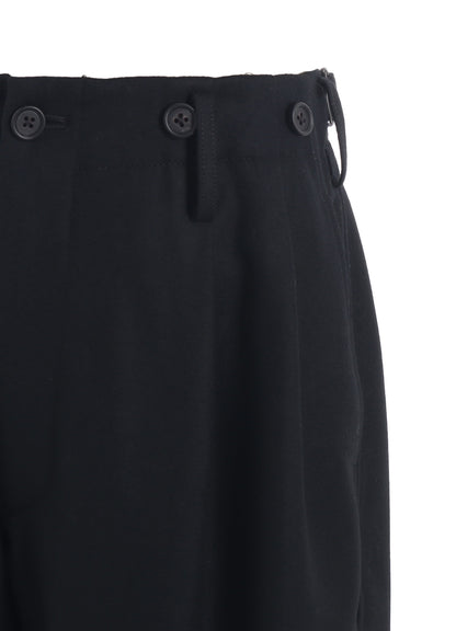 LAMB WOOL PRINTED MESSEGE EMBROIDERY 2 TUCK SUSPENDER PANTS