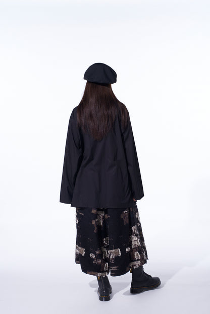 PATCHWORK CUT JACQUARD CULOTTE PANTS