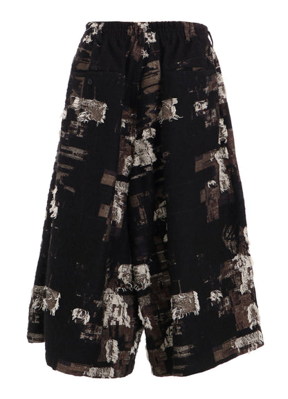 PATCHWORK CUT JACQUARD CULOTTE PANTS