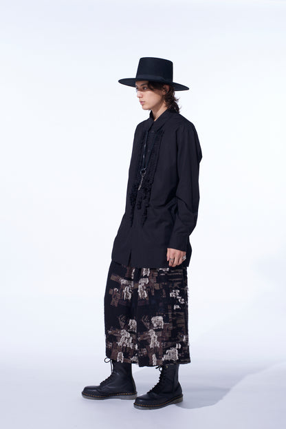 PATCHWORK CUT JACQUARD CULOTTE PANTS
