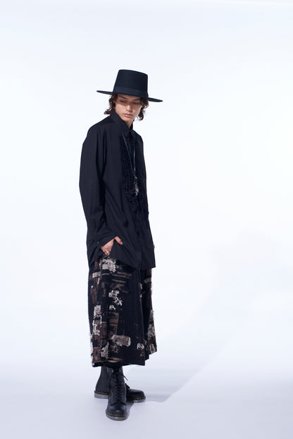 PATCHWORK CUT JACQUARD CULOTTE PANTS