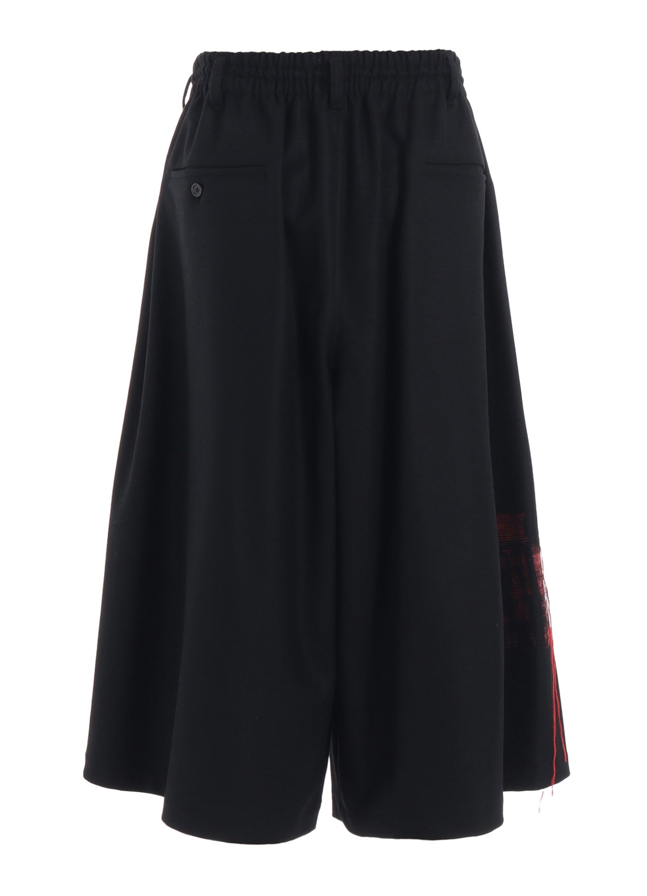 LAMB WOOL PRINTED MESSEGE EMBROIDERY CULOTTE PANTS