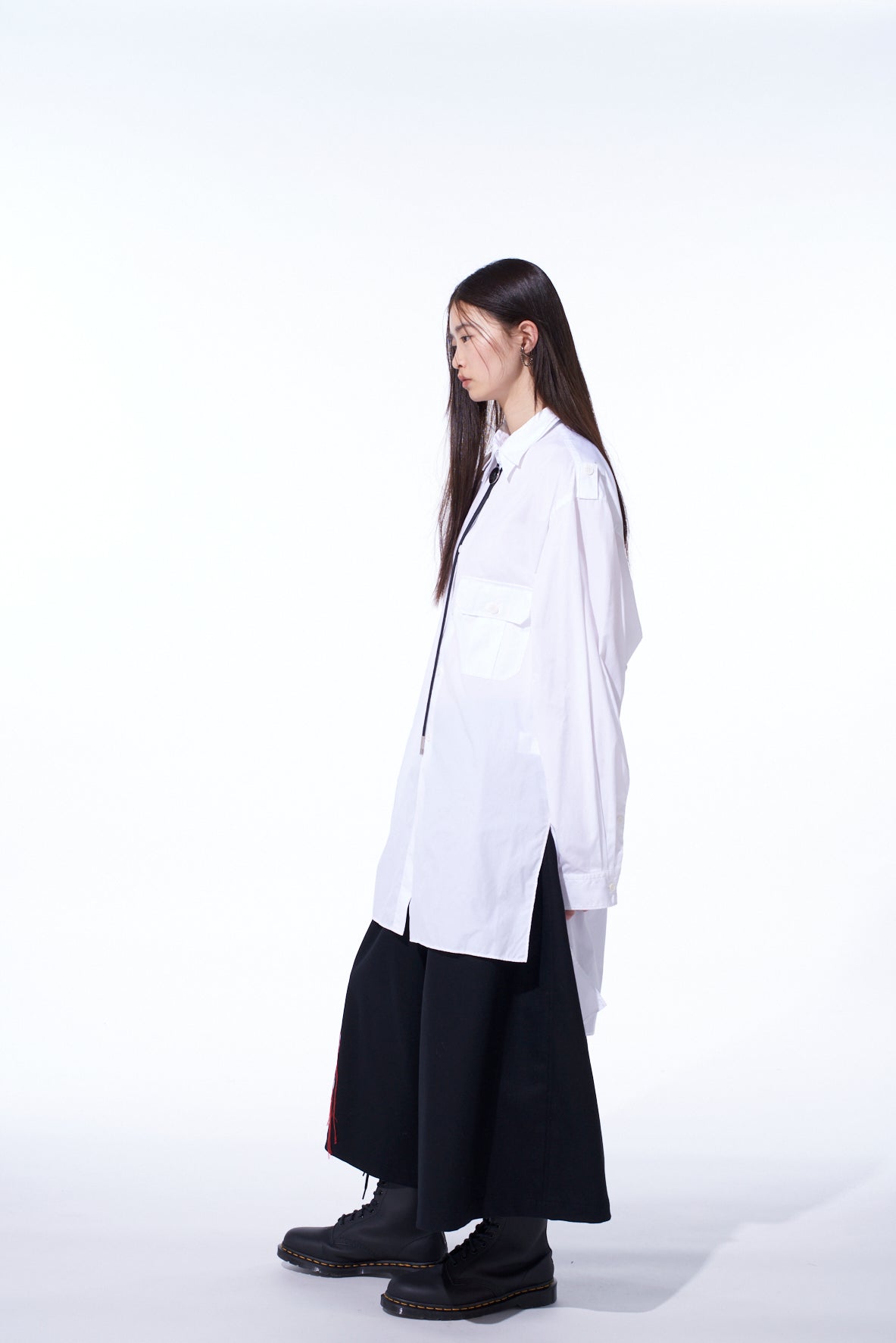 LAMB WOOL PRINTED MESSEGE EMBROIDERY CULOTTE PANTS