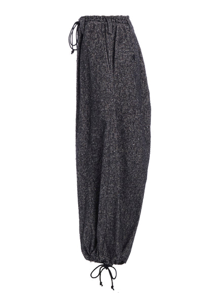 BRUSHED TWILL NEEDLE PUNCH ELASTIC HAKAMA PANTS