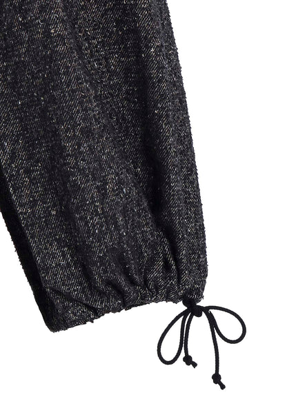 BRUSHED TWILL NEEDLE PUNCH ELASTIC HAKAMA PANTS