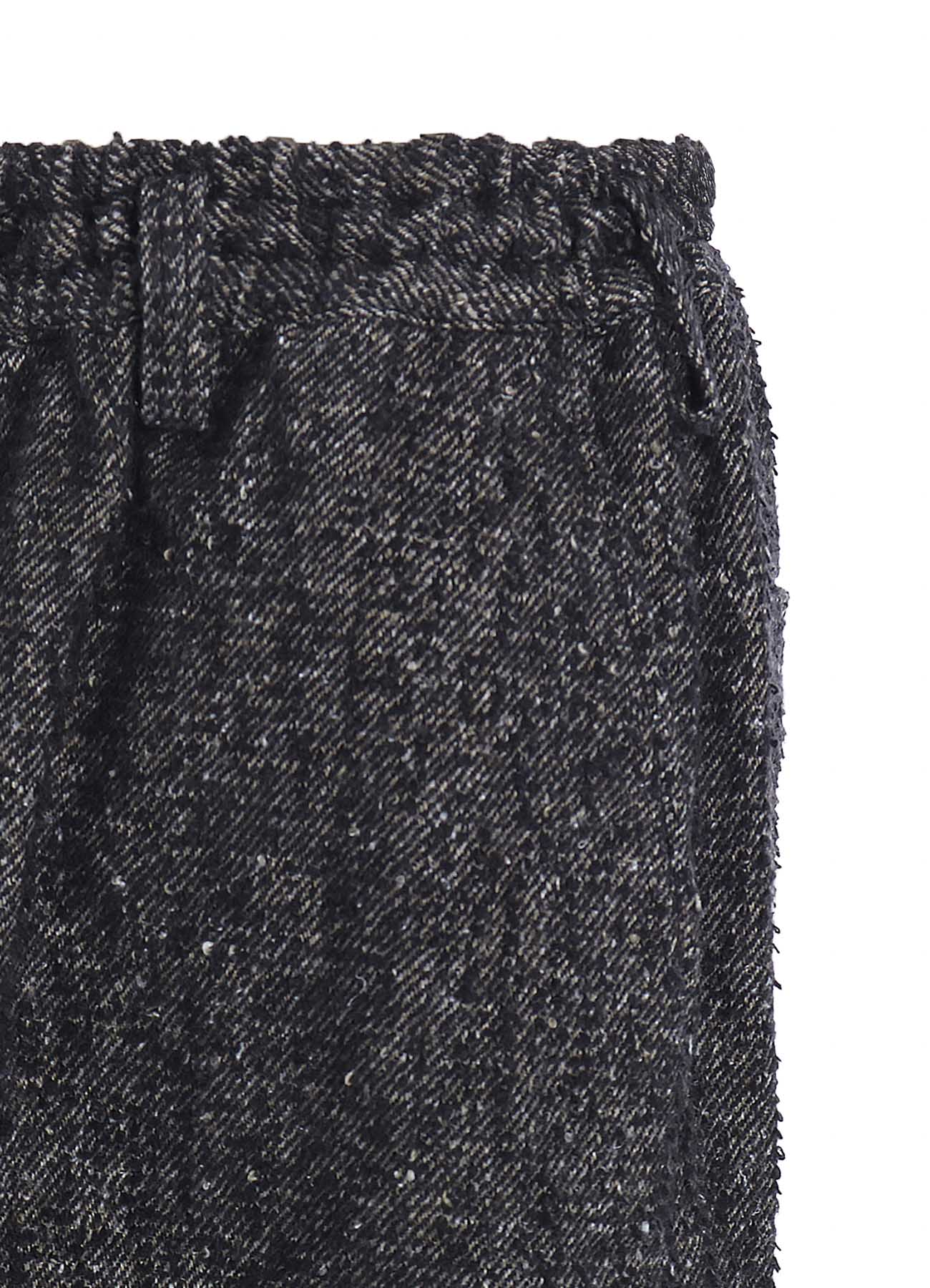BRUSHED TWILL NEEDLE PUNCH ELASTIC HAKAMA PANTS