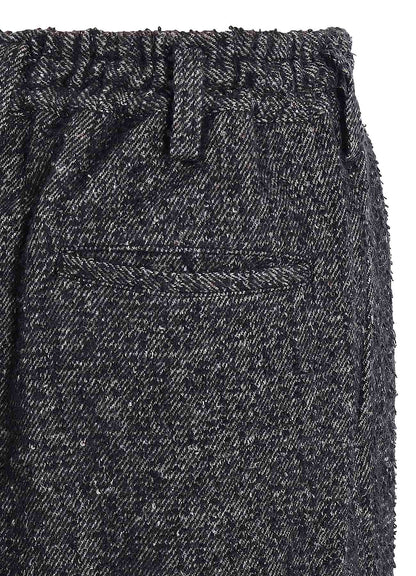 BRUSHED TWILL NEEDLE PUNCH ELASTIC HAKAMA PANTS