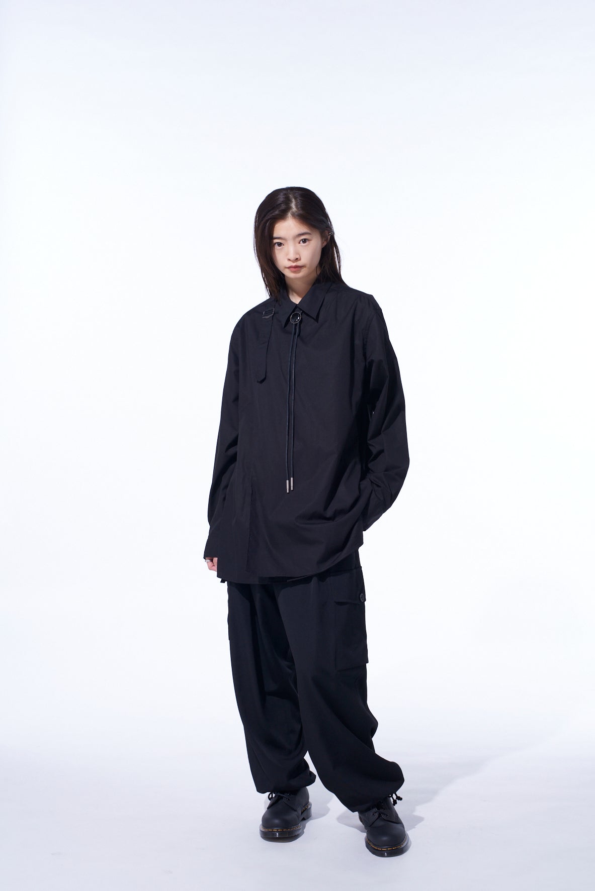 WASHER WOOL GABARDINE 2 TUCK CARGO PANTS