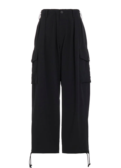 WASHER WOOL GABARDINE 2 TUCK CARGO PANTS