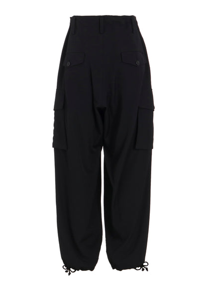 WASHER WOOL GABARDINE 2 TUCK CARGO PANTS