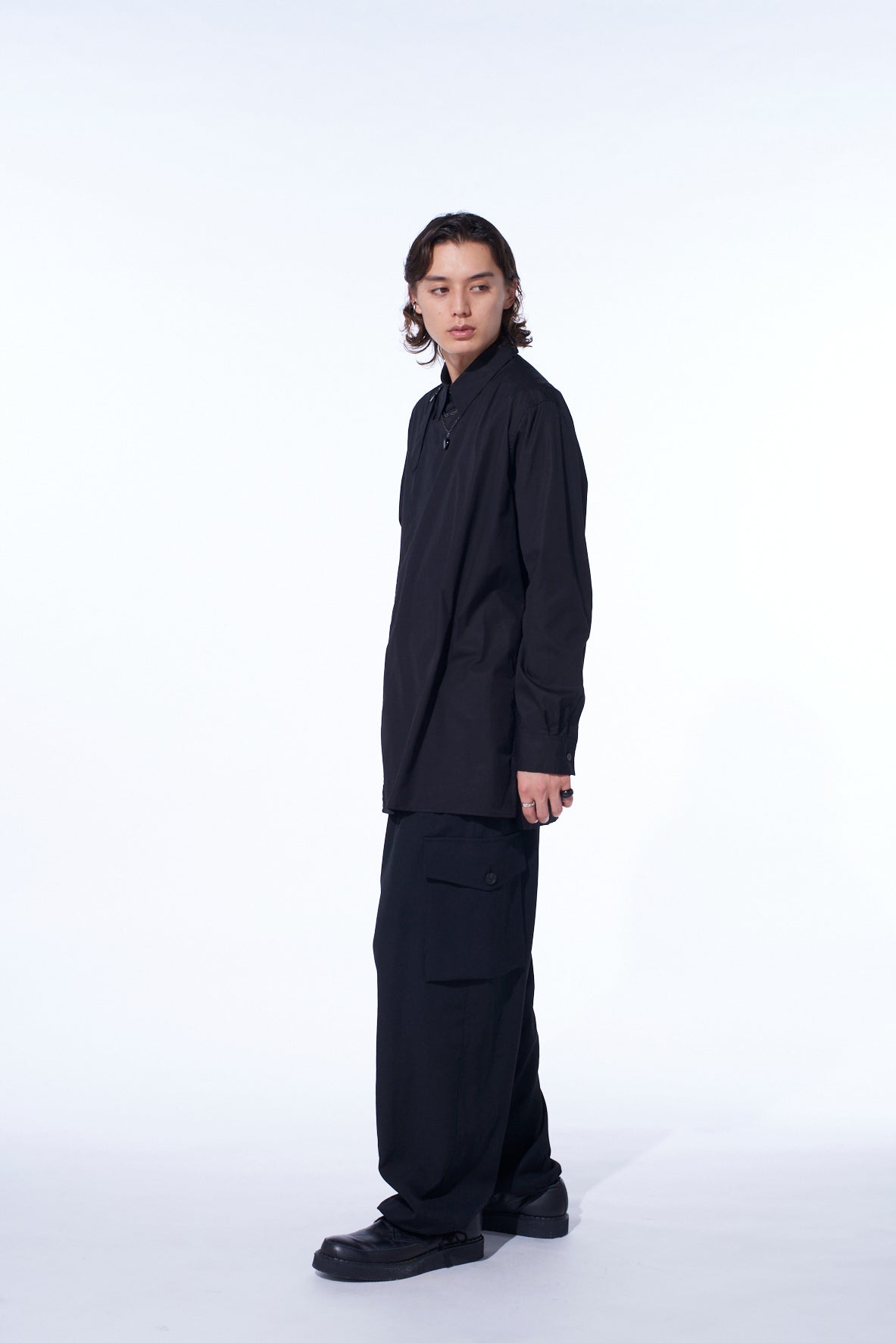 WASHER WOOL GABARDINE 2 TUCK CARGO PANTS