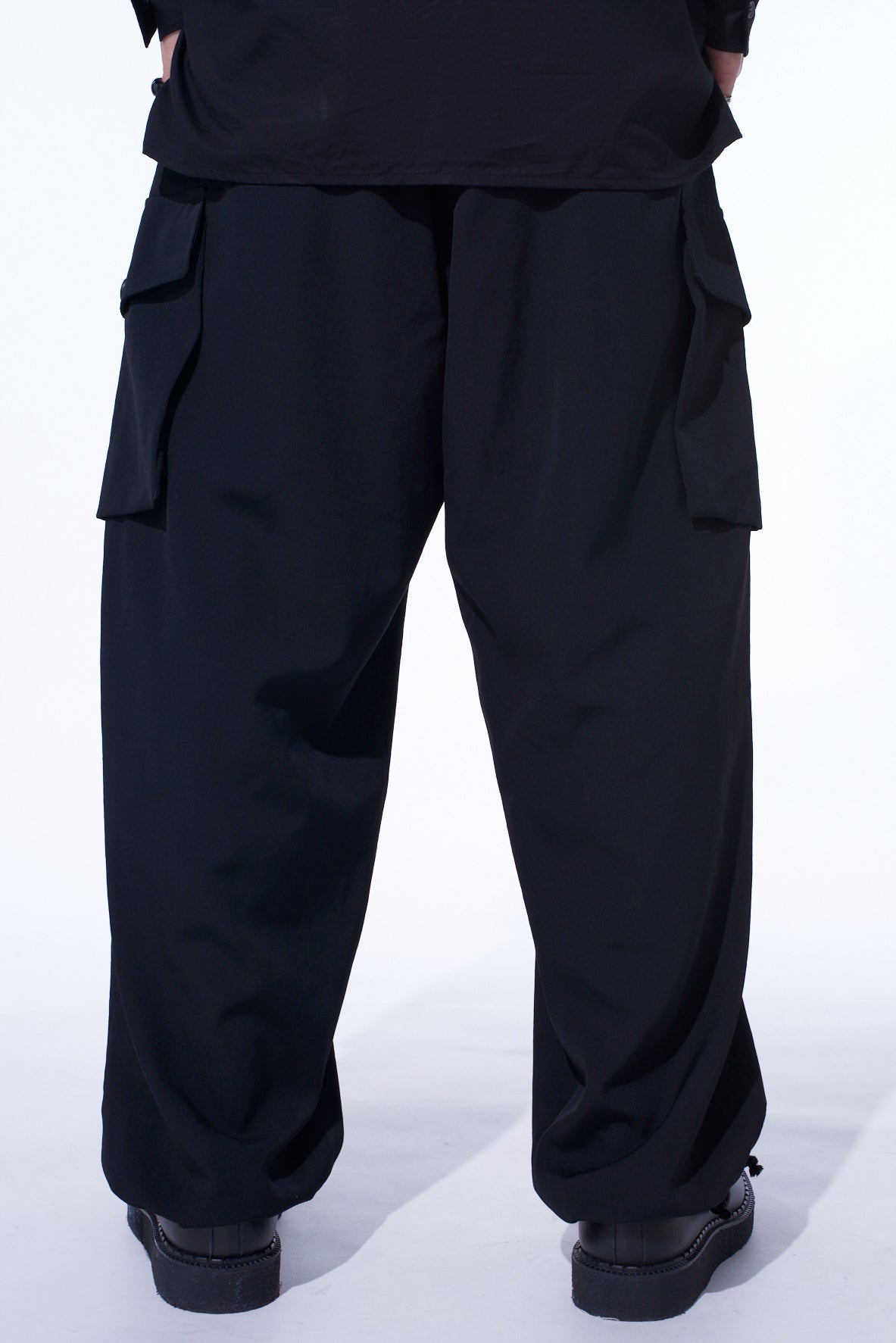 WASHER WOOL GABARDINE 2 TUCK CARGO PANTS