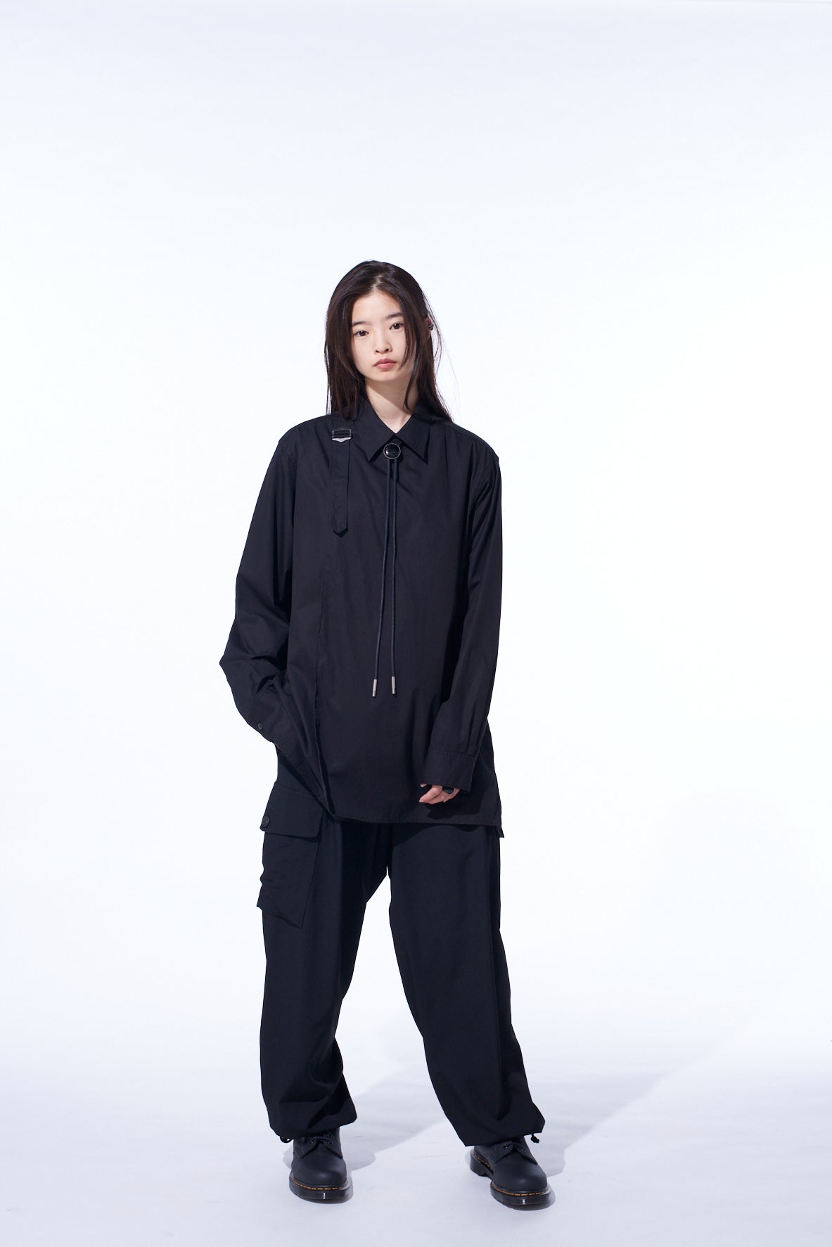 WASHER WOOL GABARDINE 2 TUCK CARGO PANTS
