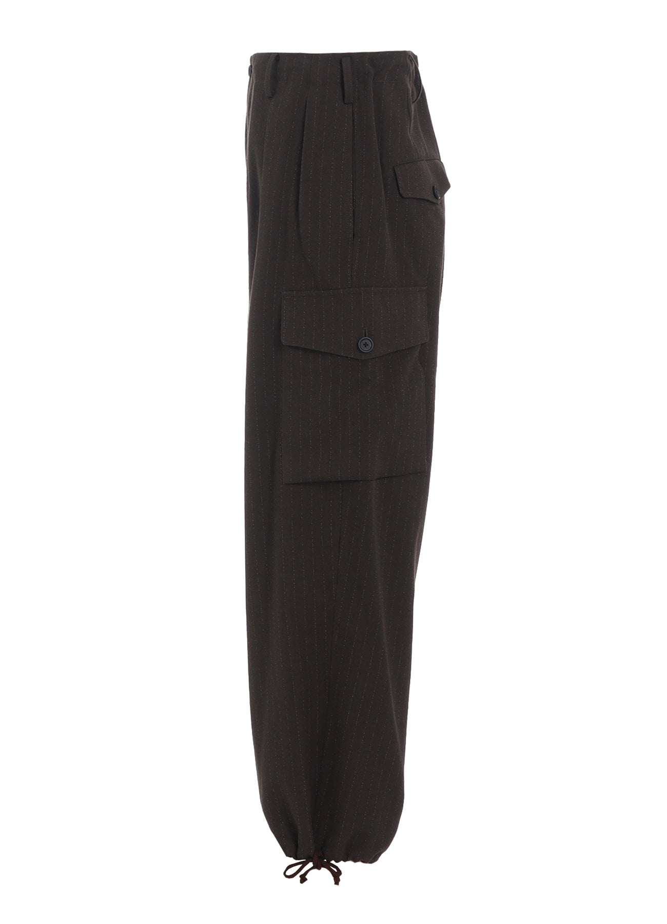 STRIPED SILK ANGORA WOOL 2 TUCK CARGO PANTS