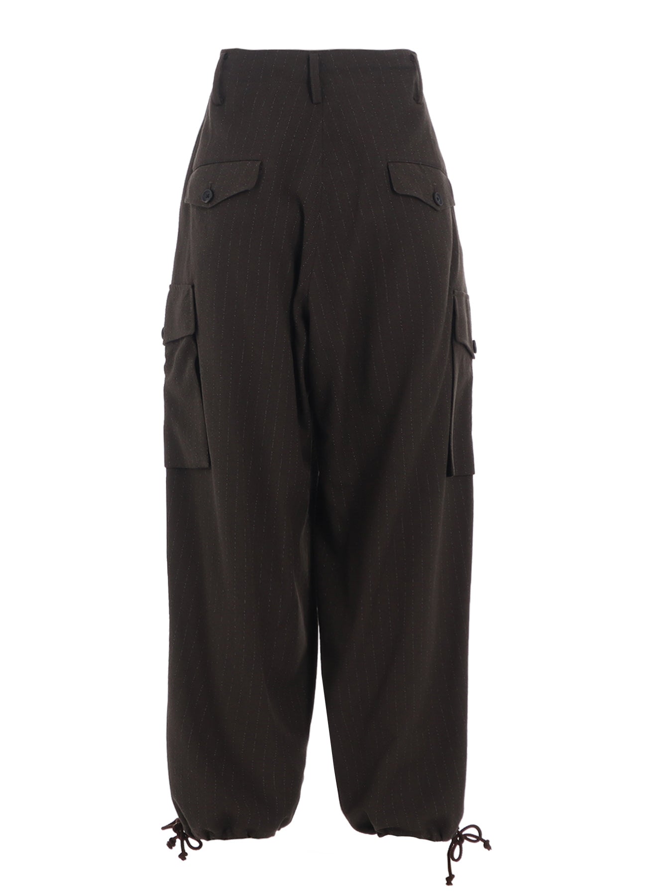 STRIPED SILK ANGORA WOOL 2 TUCK CARGO PANTS