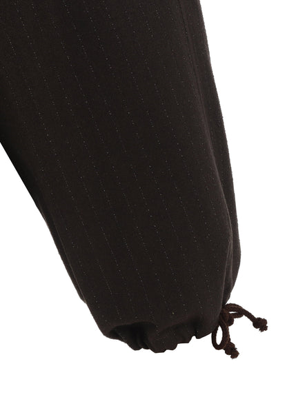 STRIPED SILK ANGORA WOOL 2 TUCK CARGO PANTS