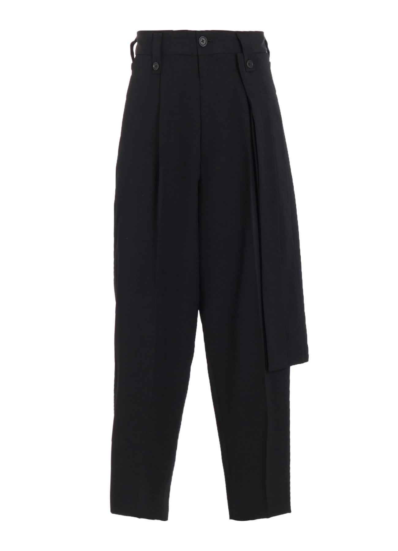 WASHER WOOL GABARDINE SKIRTED WRAP PANTS