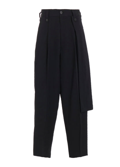 WASHER WOOL GABARDINE SKIRTED WRAP PANTS