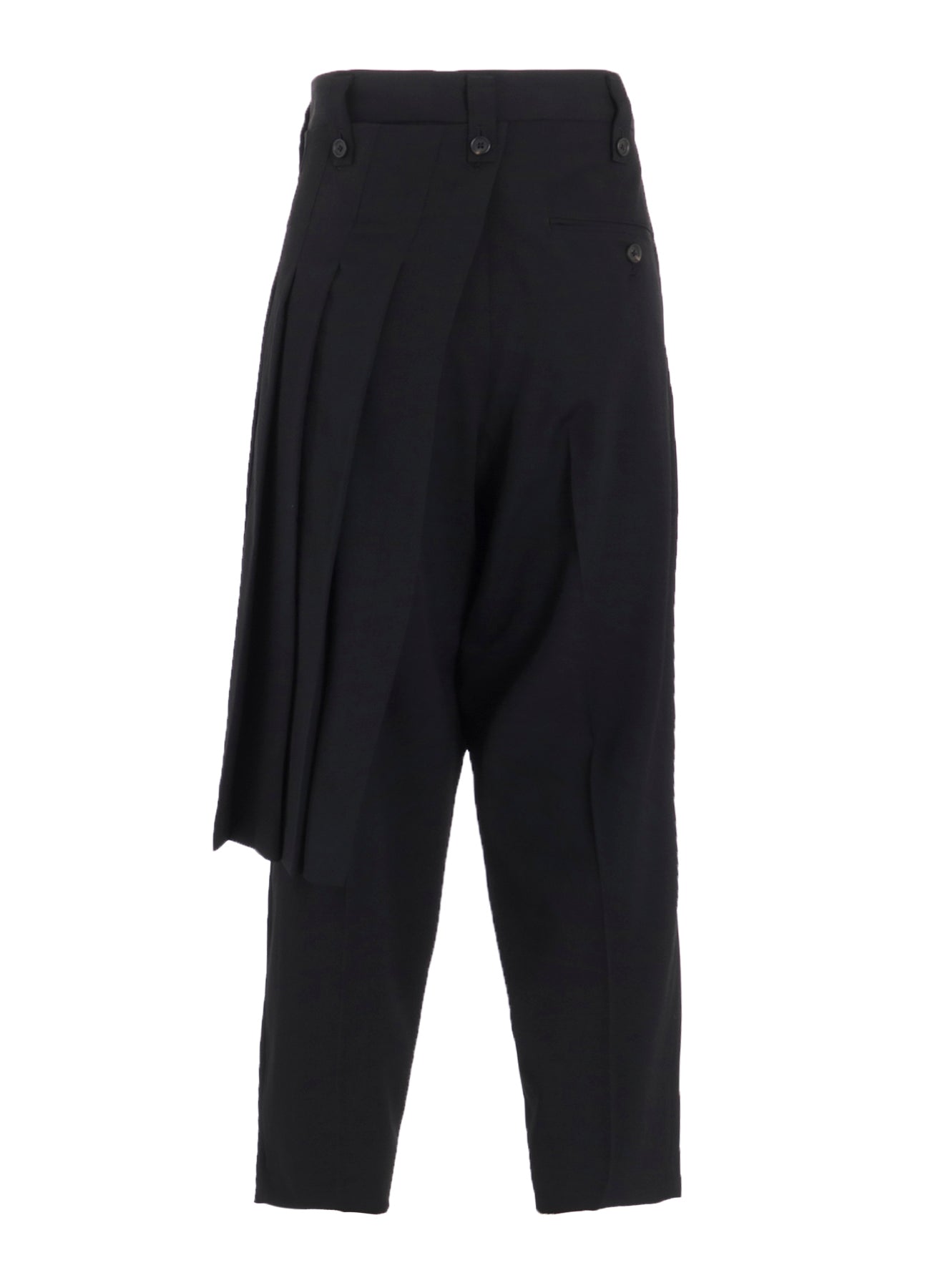 WASHER WOOL GABARDINE SKIRTED WRAP PANTS