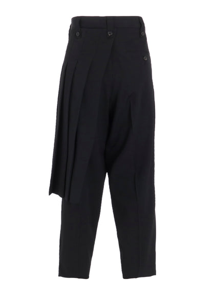 WASHER WOOL GABARDINE SKIRTED WRAP PANTS