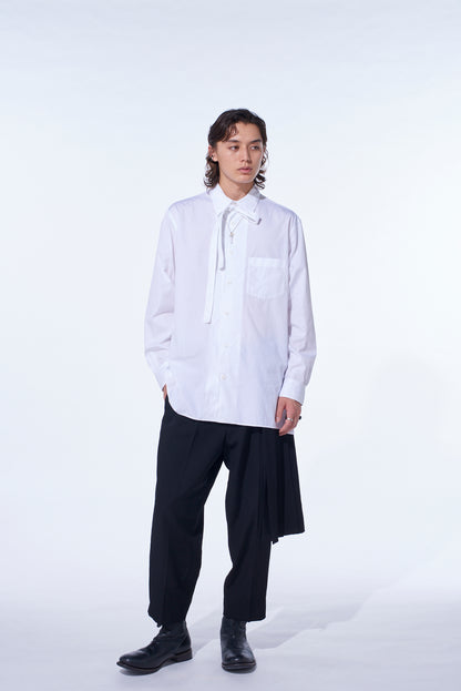 WASHER WOOL GABARDINE SKIRTED WRAP PANTS