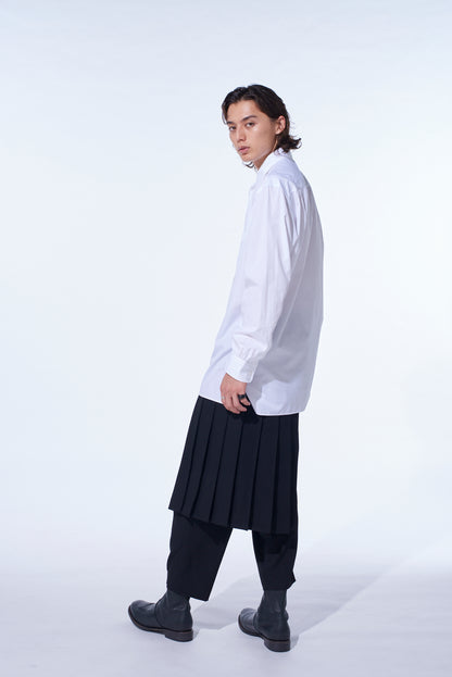 WASHER WOOL GABARDINE SKIRTED WRAP PANTS