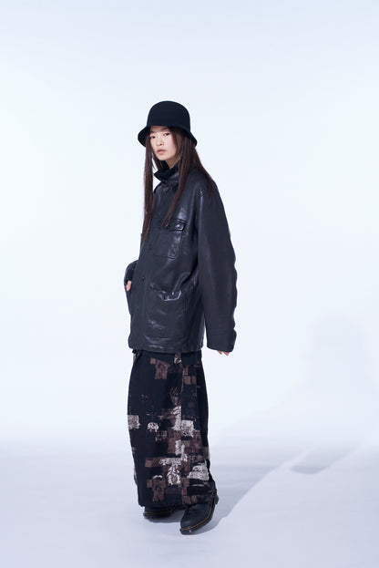 PATCHWORK CUT JACQUARD BALLOON PANTS