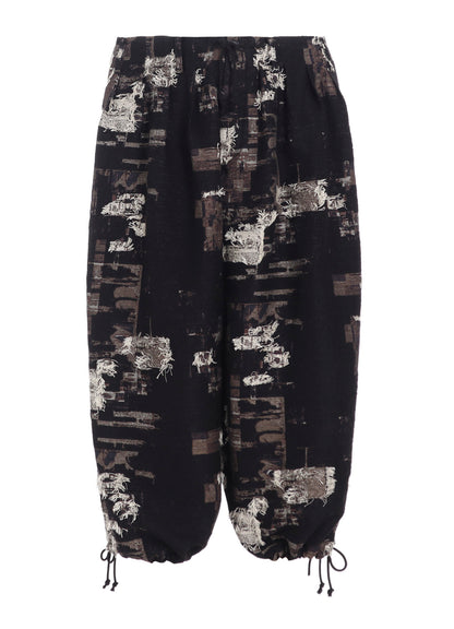 PATCHWORK CUT JACQUARD BALLOON PANTS