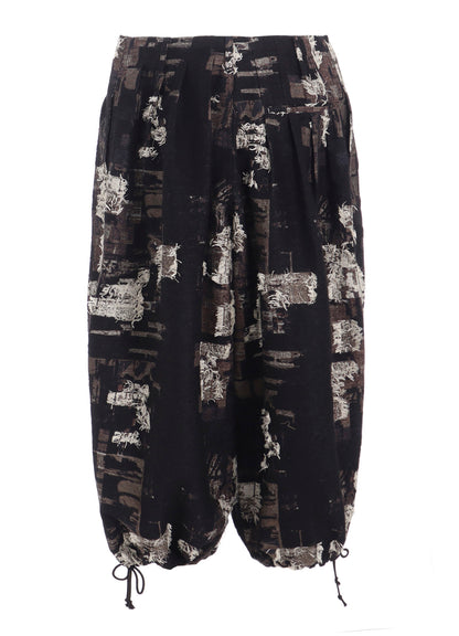 PATCHWORK CUT JACQUARD BALLOON PANTS