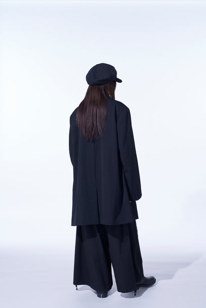 WASHER WOOL GABARDINE PRINT EMBROIDERY BALLOON PANTS