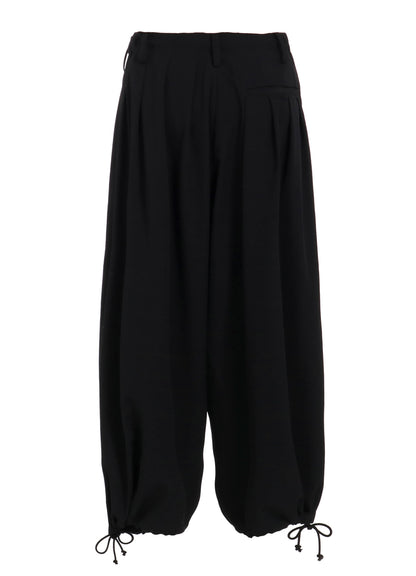 WASHER WOOL GABARDINE PRINT EMBROIDERY BALLOON PANTS