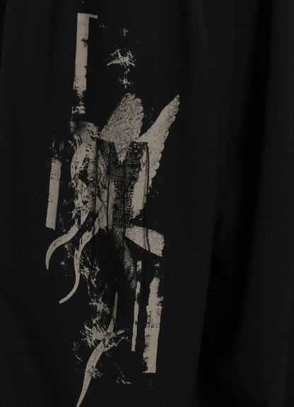 WASHER WOOL GABARDINE PRINT EMBROIDERY BALLOON PANTS