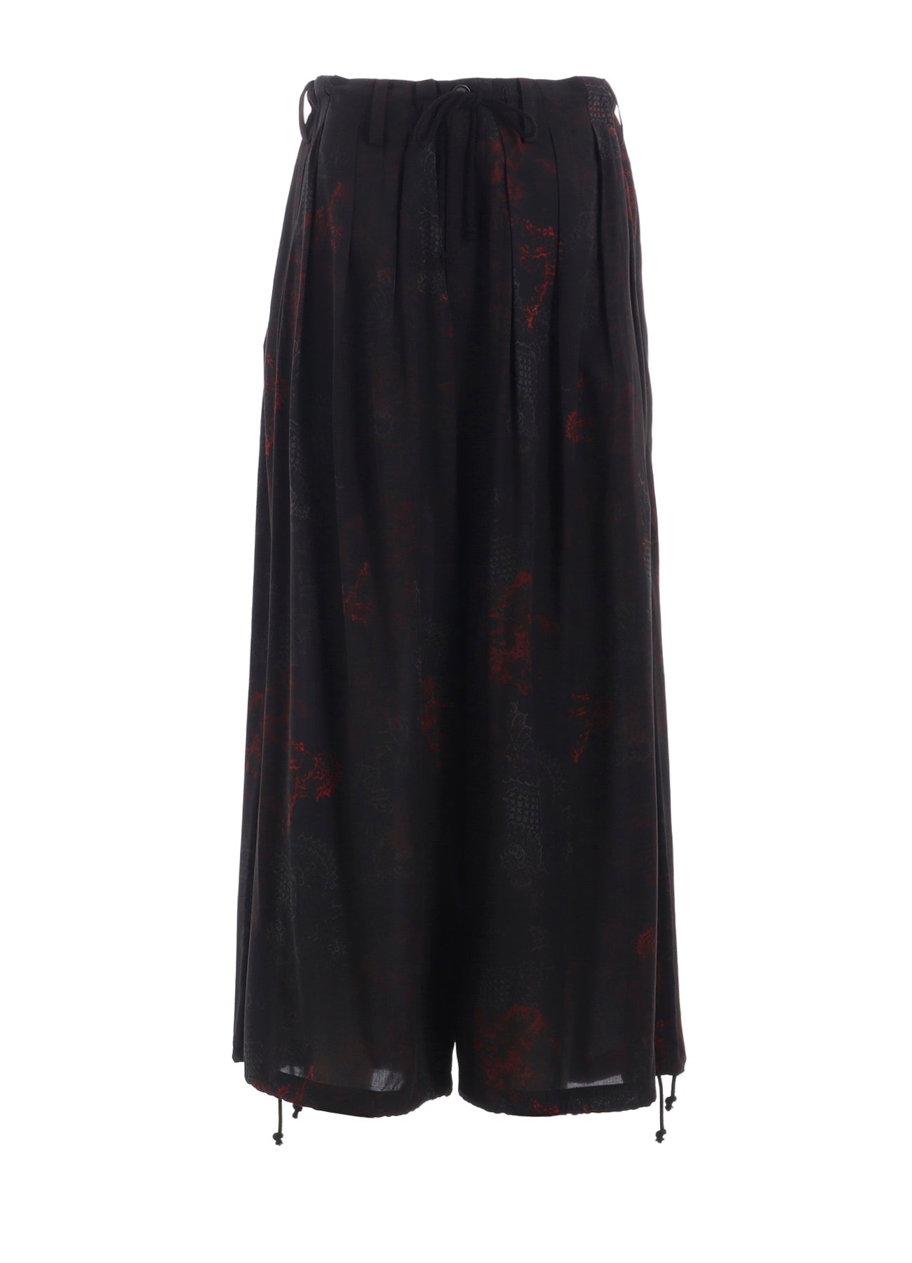 RAYON CRIMSON LACE PRINT BALLOON PANTS
