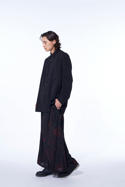 RAYON CRIMSON LACE PRINT BALLOON PANTS