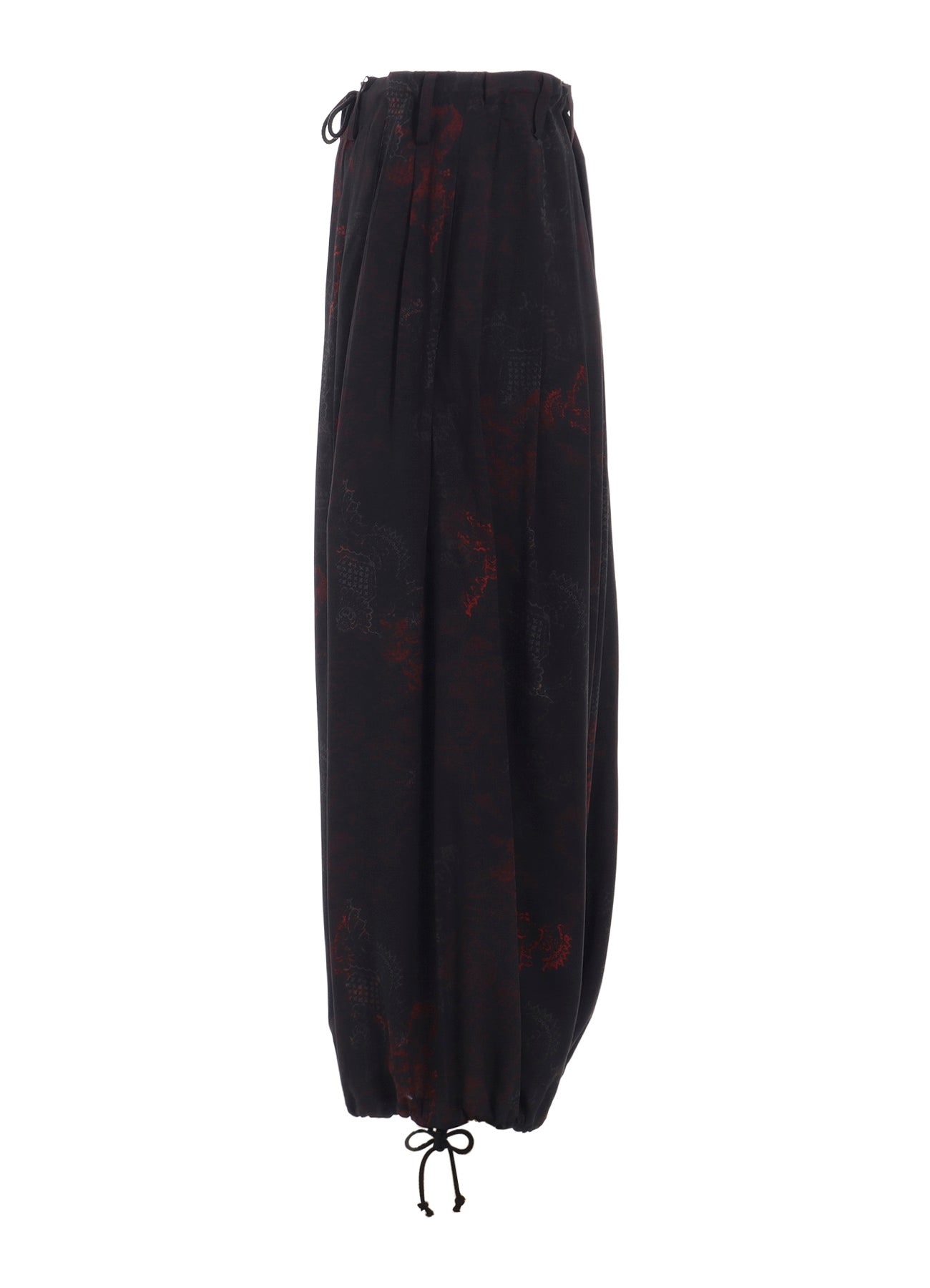 RAYON CRIMSON LACE PRINT BALLOON PANTS
