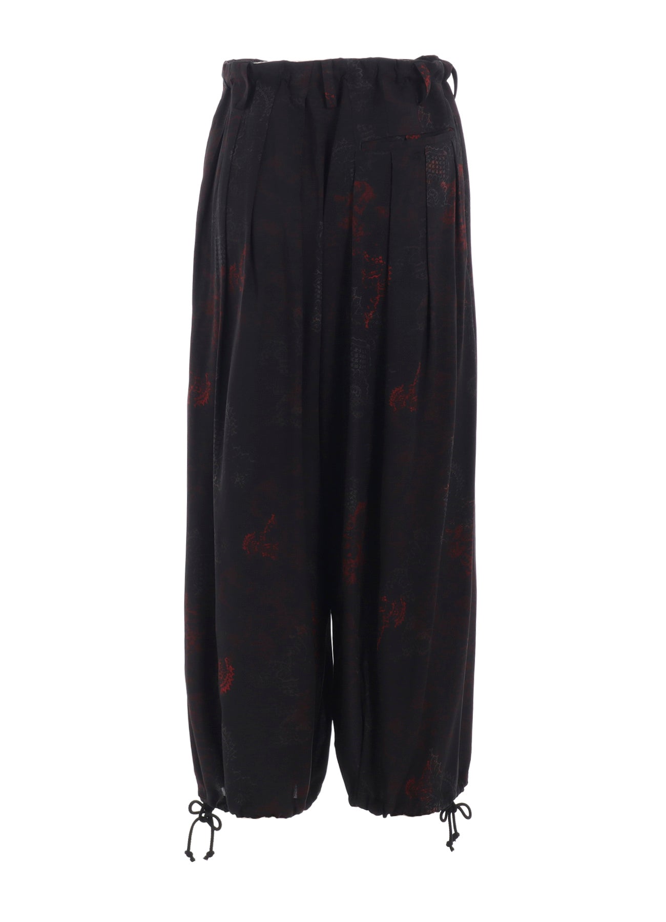RAYON CRIMSON LACE PRINT BALLOON PANTS