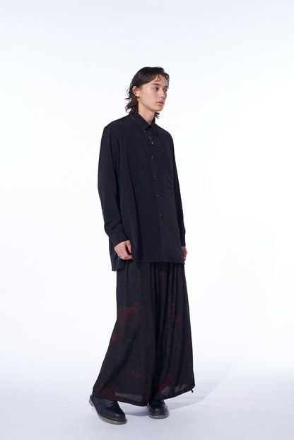 RAYON CRIMSON LACE PRINT BALLOON PANTS