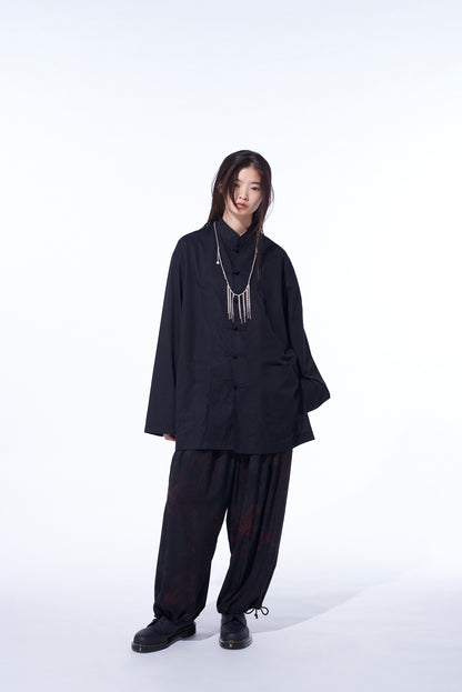 RAYON CRIMSON LACE PRINT BALLOON PANTS